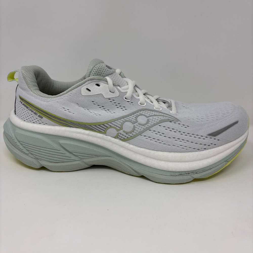 Saucony Hurricane 25 Womens Size 12 White Green Athletic Running Shoes